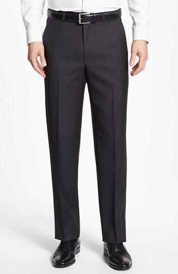 Men's Santorelli Flat Front Wool Trousers