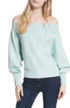 Women's Free People Hide And Seek Off The Shoulder Sweater - Blue