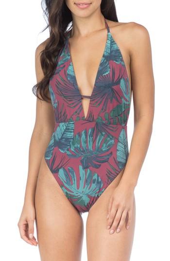 Women's The Bikini Lab Fronds One-piece Swimsuit - Brown