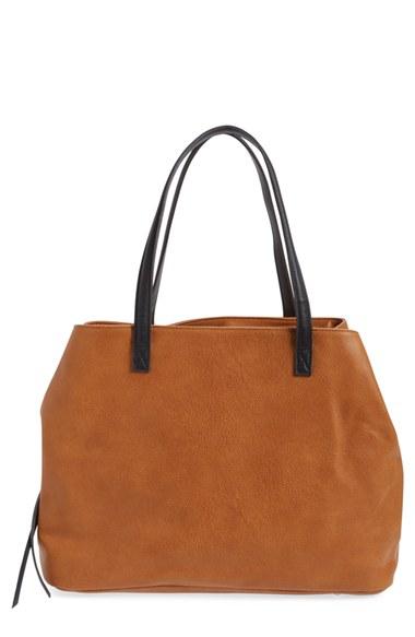 Sole Society Faux Leather Tote - Brown