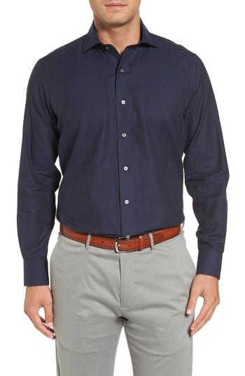 Men's Peter Millar Silky Touch Herringbone Sport Shirt