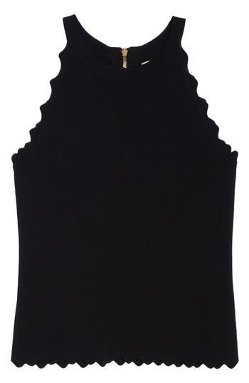 Women's Eliza J Scallop Knit Halter Top - Black