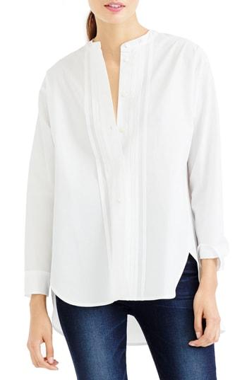 Women's J.crew Thomas Mason For J.crew Collarless Tuxedo Shirt - White
