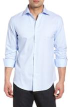 Men's Bugatchi Shaped Fit Textured Dress Shirt - Blue