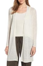 Women's Eileen Fisher Hemp Blend Long Cardigan, Size - Ivory