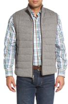 Men's Peter Millar Quilted Wool & Cotton Full Zip Vest, Size - Grey