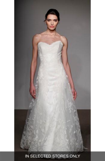 Women's Anna Maier Couture Liliane Strapless Lace Gown, Size In Store Only - White