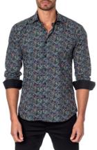 Men's Jared Lang Trim Fit Print Sport Shirt - Black