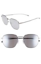 Men's Boss Special Fit 58mm Polarized Titanium Aviator Sunglasses - Matte Grey