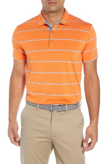 Men's Bobby Jones Rule 23 Alliance Stripe Tech Polo - Orange