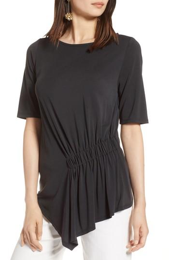 Women's Halogen Ruched Waist Tee - Black