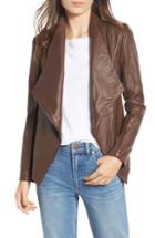 Women's Bb Dakota Gabrielle Faux Leather Asymmetrical Jacket, Size - Brown