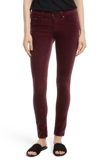 Women's Rag & Bone/jean Velvet Skinny Jeans - Red