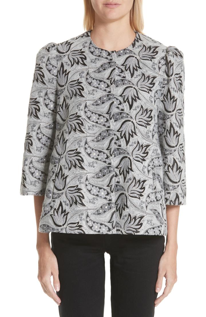Women's Co Embroidered Jacquard Swing Jacket