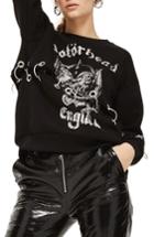 Women's Topshop By And Finally Motorhead Ring Detail Sweatshirt Us (fits Like 0-2) - Black