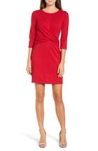 Women's Gibson Knot Front Stretch Knit Body-con Dress - Red