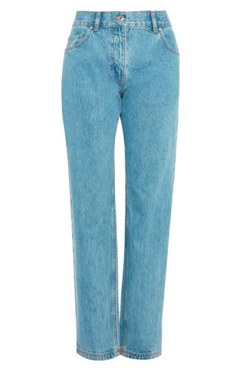 Women's Topshop Light Wash Straight Leg Jeans Us (fits Like 0) - Blue