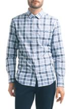 Men's Good Man Brand Slim Fit Windowpane Check Sport Shirt - Blue