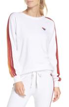 Women's Aviator Nation Stripe Sleeve Sweatshirt - White