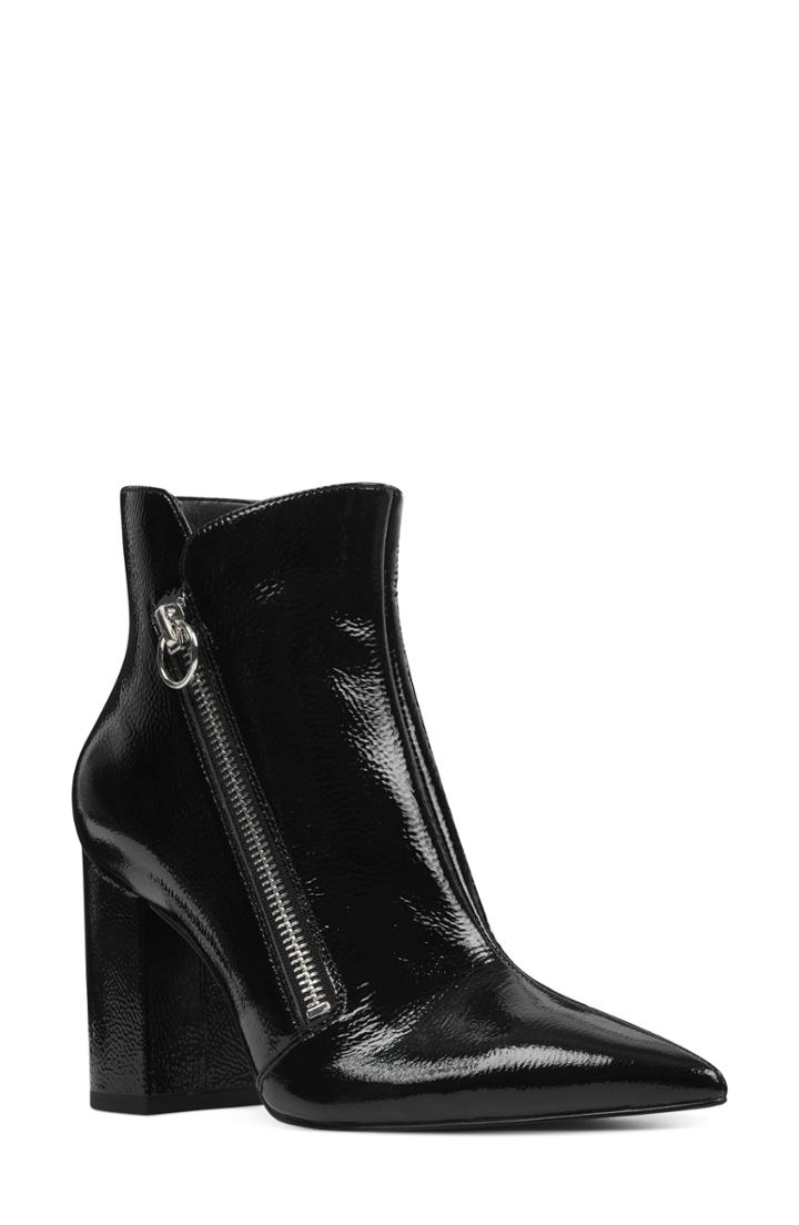 Women's Nine West Russity Angle Zip Bootie M - Black