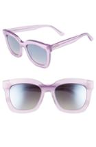 Women's Diff Carson 53mm Polarized Square Sunglasses - Amethyst Glitter/ Smoke