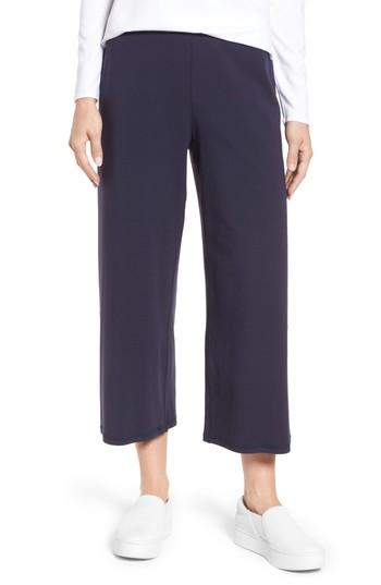 Women's Eileen Fisher Stretch Organic Cotton Crop Pants - Blue