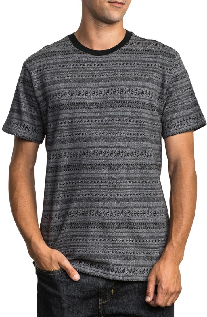 Men's Rvca Small Victories Stripe T-shirt - Grey