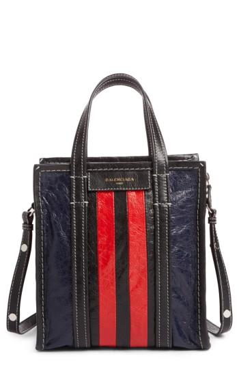 Balenciaga Extra Small Bazar Leather Shopper - Blue