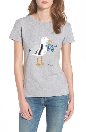 Women's Barbour Sandsend Graphic Tee Us / 8 Uk - Grey