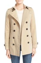 Women's Burberry Sandringham Short Slim Trench Coat Us / 50 It - Beige