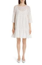 Women's Mansur Gavriel Floral Embroidered Linen Blend Dress Us / 36 It - White