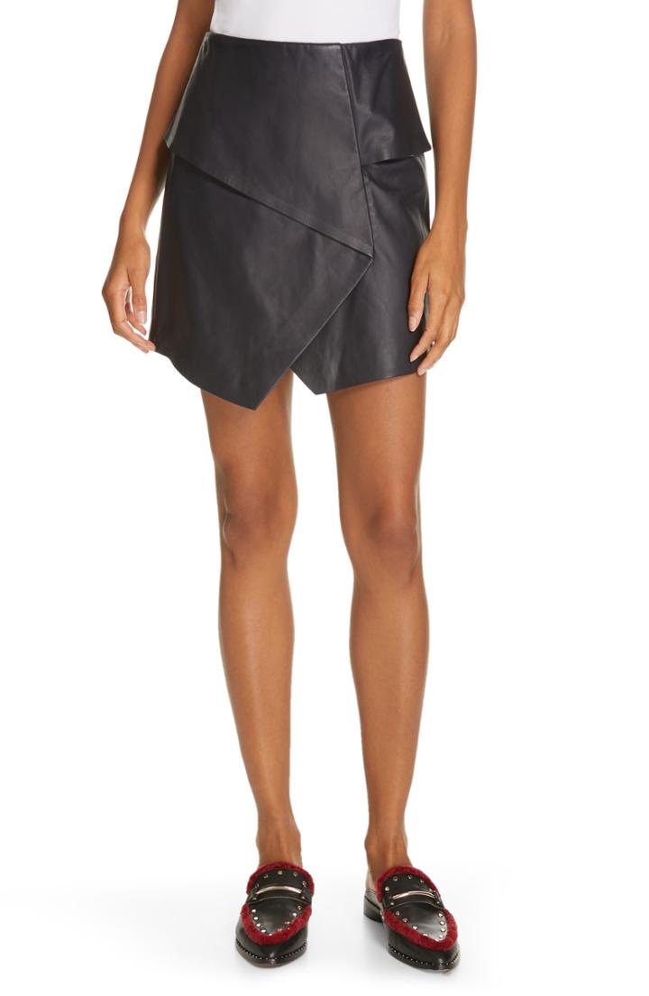 Women's Joie Akirako Leather Miniskirt - Blue