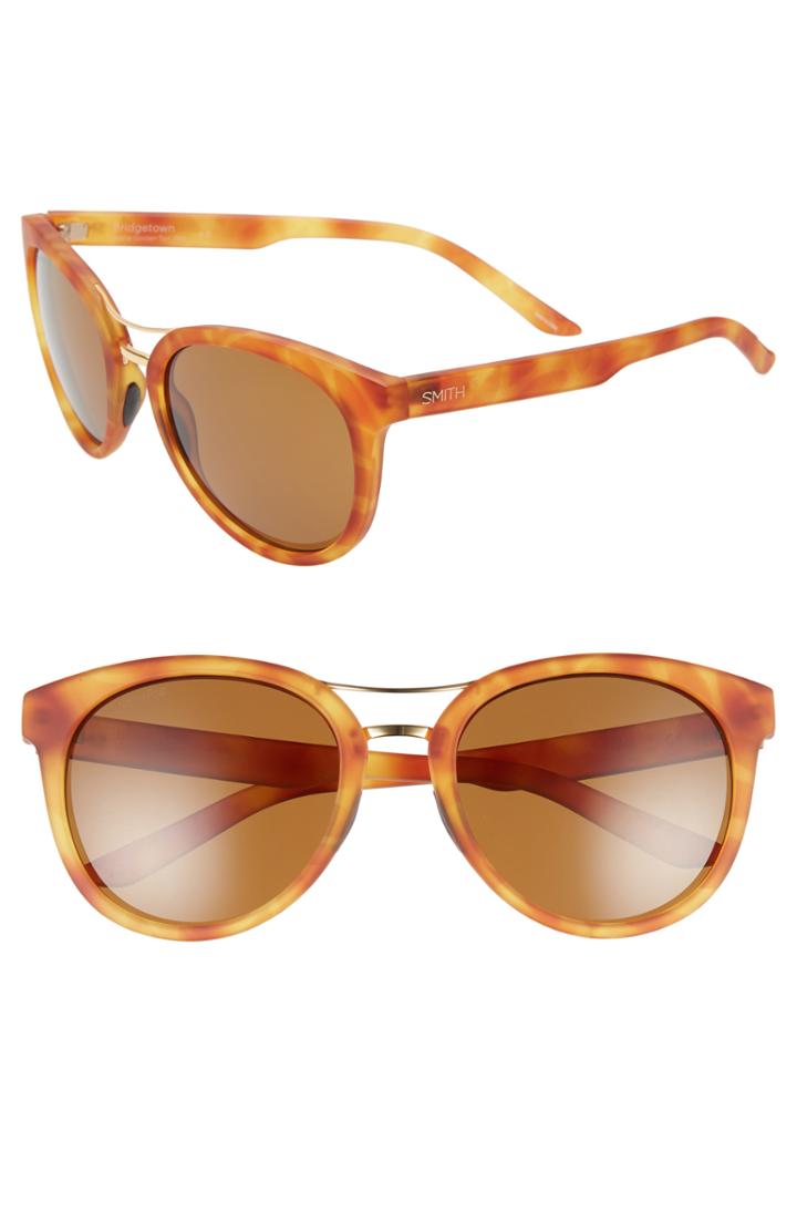 Women's Smith Bridgetown 54mm Chromapop(tm) Polarized Sunglasses - Matte Golden Tortoise/ Brown