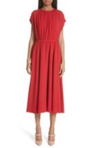 Women's Co Gathered Crepe Midi Dress - Red
