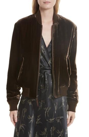 Women's Vince Velvet Bomber Jacket