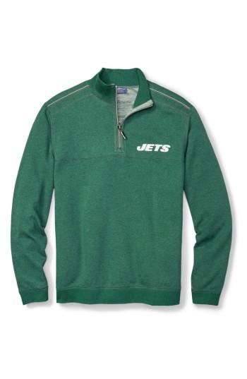 Men's Tommy Bahama Nfl Flipside Drive Quarter-zip Pullover - Green