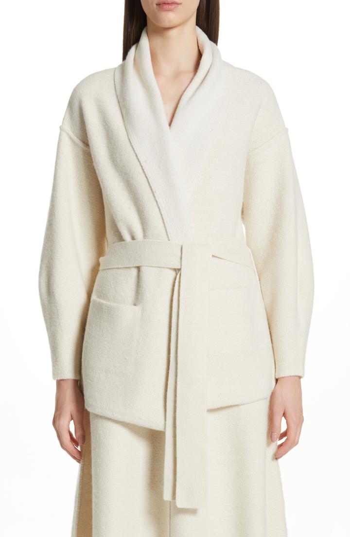 Women's Co Tie Belt Wrap Cardigan /small - Ivory