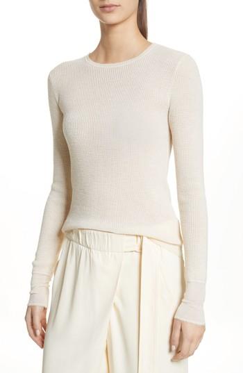 Women's Vince Waffle Knit Wool & Cashmere Top - Yellow