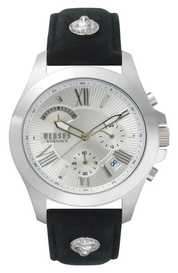 Men's Versus By Versace Lion Chronograph Leather Strap Watch, 44mm