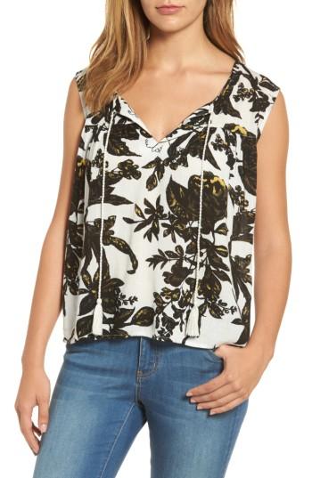 Women's Caslon Tassel Tie Split Neck Tank