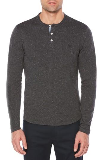 Men's Original Penguin Nep Henley - Black