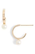 Women's Poppy Finch Pearl Station Hoop Earrings