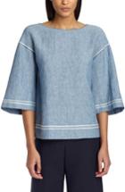 Women's Lafayette 148 New York Gwendolyn Embroidered Blouse - Blue