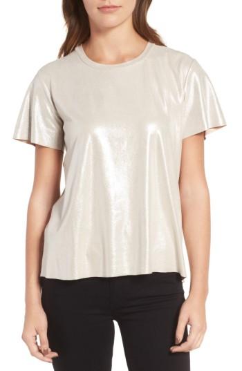 Women's Trouve Metallic Shimmer Tee - Beige
