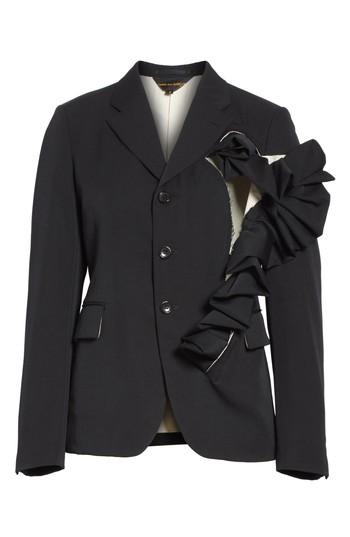 Women's Comme Des Garcons Ruffle Wool Blazer