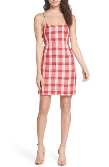 Women's Bardot Sweet Plaid Sundress - Red