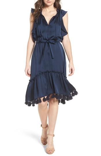 Women's Misa Los Angeles Pillar Satin Dress - Blue