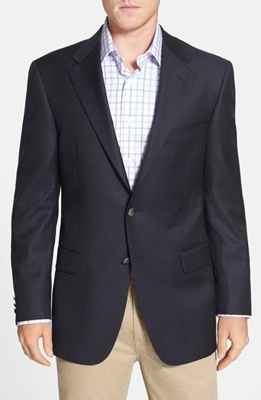 Men's Hickey Freeman 'lindsey' Classic Fit Wool Travel Blazer R - Blue