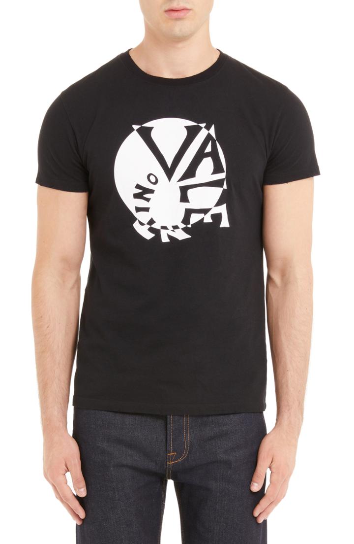 Men's Valentino Wave Print T-shirt - Black