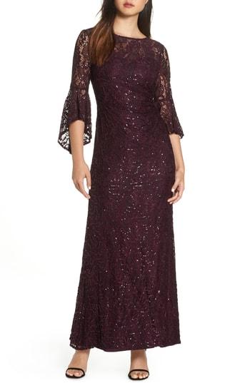 Women's Morgan & Co. Sequin Embellished Gown - Purple
